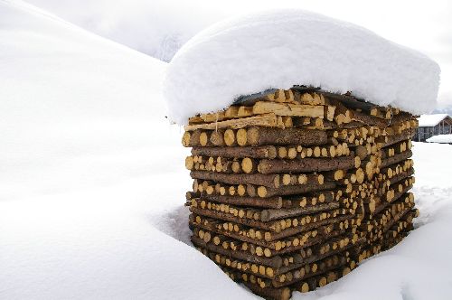 drewno, śnieg, wilgoć